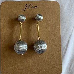 J Crew ball drop earrings grey
